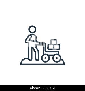 Icône vectorielle du fournisseur de l'hôtel. Icône de fournisseur d'hôtel noir ligne mince, vecteur plat illustration d'élément simple de l'homme éditable concept isolé Illustration de Vecteur