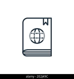 Icône de vecteur de contour de l'Encyclopédie. Icône de l'encyclopédie noire fine ligne, vecteur plat illustration d'élément simple du concept de logo modifiable strok isolé Illustration de Vecteur