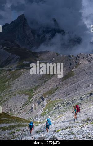 Sommet du Col Agnel et de la douleur de sucre, Tour du Queyras, Queyras, Alpes françaises, France Banque D'Images