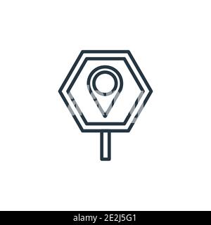 Icône de vecteur de contour de point de substitution. Icône de point de substitution noir à trait fin, illustration d'élément simple à vecteur plat à partir de cartes et d'indicateurs modifiables co Illustration de Vecteur