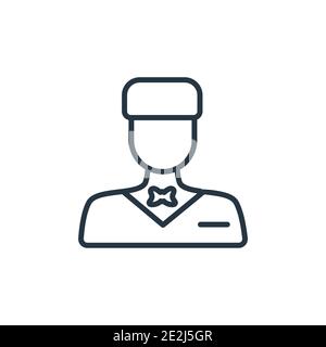 Icône vectorielle Valet. Icône de valet noire fine ligne, vecteur plat illustration d'élément simple de l'hôtel modifiable et le concept de restaurant isolé str Illustration de Vecteur