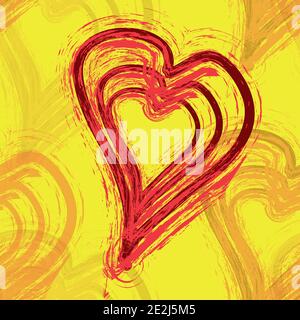 Coeurs brossés sans couture Illustration de Vecteur