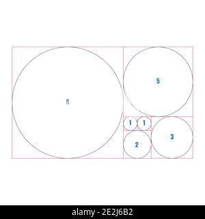Rapport de section or ou cercles de proportion. Concept harmonieux avec cercles. Illustration vectorielle. Illustration de Vecteur