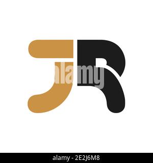 Modèle vectoriel de logo de lettre jr initial. Logo RJ de la lettre abstraite créative. Logo rj de la lettre liée. Illustration de Vecteur