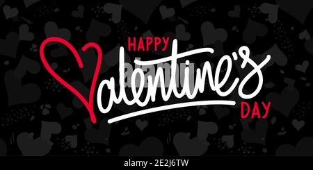 Illustration vectorielle de lettres manuscrites artistiques Happy Valentines Day Illustration de Vecteur