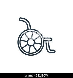 Icône vectorielle pour fauteuil roulant. Icône de fauteuil roulant noire à ligne mince, vecteur plat illustration d'élément simple de concept médical et de santé modifiable isol Illustration de Vecteur