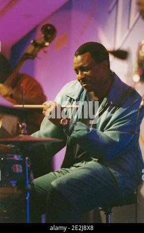 Herlin Riley, festival international de jazz de Nairn, Écosse, 2004. Banque D'Images