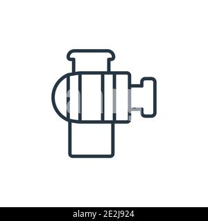 Icône du vecteur de contour de la pompe. Icône de pompe noire à ligne fine, vecteur plat illustration d'élément simple du concept de l'industrie modifiable tracé isolé sur b blanc Illustration de Vecteur