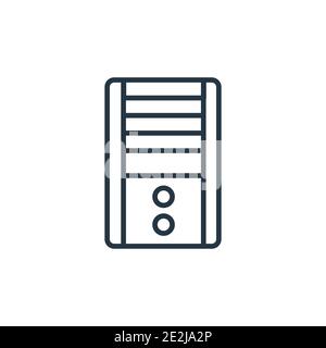 Icône du vecteur de contour de l'unité système. Icône de système noir ligne mince, vecteur plat illustration d'élément simple de matériel modifiable concept isolé str Illustration de Vecteur