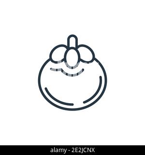 Icône de vecteur de contour mangosteen. Icône mangoustène noire fine ligne, vecteur plat illustration d'élément simple à partir de fruits éditables concept de trait isolé Illustration de Vecteur