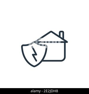 Icône de vecteur de contour de sinistre. Icône de sinistre noire fine ligne, vecteur plat illustration d'élément simple de concept d'assurance modifiable isolé sur blanc Illustration de Vecteur