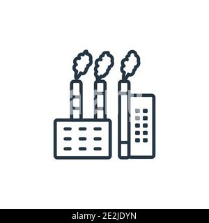 Icône vectorielle des combustibles fossiles. Icône de combustibles fossiles noirs à trait fin, illustration d'éléments simples à vecteur plat provenant de concepts industriels modifiables isolés Illustration de Vecteur