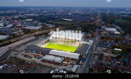 Une vue aérienne d'Elland Road, stade de Leeds United Copyright 2020 © Sam Bagnall Banque D'Images