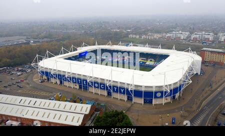 Une vue aérienne de la maison du King Power Stadium De Leicester City football Club Copyright 2020 © Sam Bagnall Banque D'Images