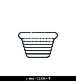 Icône vectorielle du panier à linge. Icône de panier à linge noir fin, vecteur plat illustration d'élément simple du concept d'hygiène modifiable isoler Illustration de Vecteur