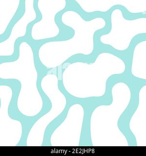 Arrière-plan de formes arrondies blanches et turquoise. Formes organiques. Illustration vectorielle, conception plate Illustration de Vecteur