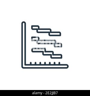 Icône du vecteur de contour du diagramme de Gantt. Icône de diagramme de gantt noir à trait fin, vecteur plat illustration d'élément simple du concept d'industrie modifiable tracé isolé sur blanc Illustration de Vecteur