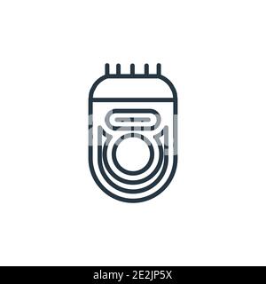 Icône de vecteur de contour d'Epliator. Icône epliator noire fine ligne, vecteur plat illustration d'élément simple du concept d'hygiène modifiable tracé isolé Illustration de Vecteur