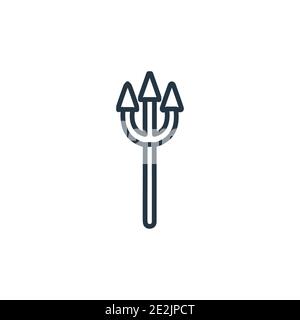 Icône de vecteur de contour Trident. Icône trident noire fine, vecteur plat illustration d'élément simple de l'Inde modifiable concept isolé sur fond blanc Illustration de Vecteur