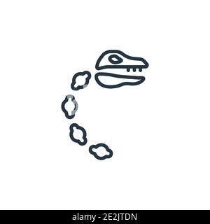 Icône de vecteur de contour de dinosaure. Icône de dinosaure noir à trait fin, vecteur plat illustration d'élément simple à partir d'un concept d'histoire modifiable tracé isolé Illustration de Vecteur