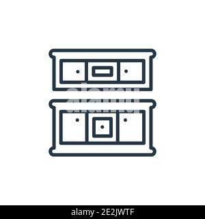 Icône de vecteur de contour des armoires. Icône d'armoires noires à lignes fines, illustration d'éléments simples à vecteur plat de mobilier modifiable et concept de maison iso Illustration de Vecteur