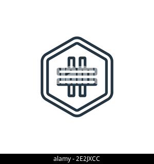 Icône de vecteur de contour parallèle. Icône parallèle noire ligne mince, vecteur plat illustration d'élément simple du concept de géométrie modifiable contour isolé Illustration de Vecteur