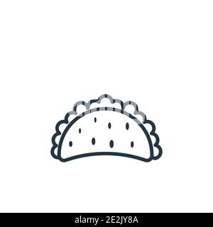 Icône vectorielle Taco. Icône taco noir à ligne fine, vecteur plat illustration d'élément simple de concept de restauration rapide modifiable isolé sur fond blanc Illustration de Vecteur