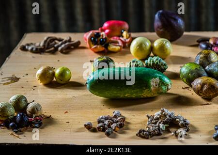 Produits de Belmont Estate, Grenade Banque D'Images