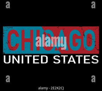 Chicago, États-Unis d'Amérique Cities Vector EPS 10 illustration. Motif tee-shirt Illustration de Vecteur