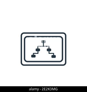 Icône vectorielle de l'architecture d'informations. Icône d'architecture d'informations en noir à trait fin, illustration d'éléments simples à vecteur plat de la génération modifiable Illustration de Vecteur