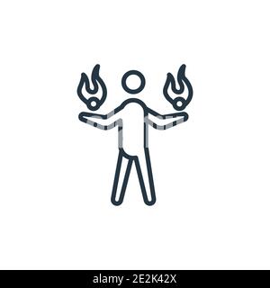 Icône de vecteur de contour super humain. Fine ligne noire super icône humaine, vecteur plat illustration d'élément simple du concept de sentiments éditables isolé sur Illustration de Vecteur