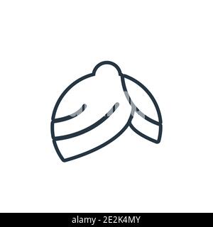 Icône de vecteur de contour de turban. Icône de turban noir à ligne mince, vecteur plat illustration d'élément simple de l'Inde modifiable concept tracé isolé sur blanc Illustration de Vecteur