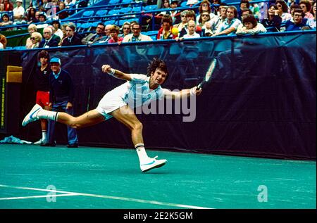 Jimmy Connors (États-Unis) en compétition aux championnats américains de tennis 1981. Banque D'Images