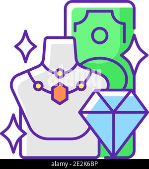 Icône de couleur RVB du produit Illustration de Vecteur