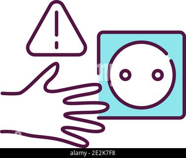 Icône de couleur RVB risque d'électricité Illustration de Vecteur