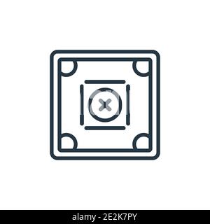 Icône de vecteur de contour du carrom. Icône en forme de carrom noir à lignes fines, vecteur plat illustration d'élément simple du concept de divertissement modifiable tracé isolé o Illustration de Vecteur
