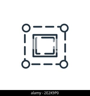Icône de vecteur de contour de la boîte englobante. Icône de boîte englobante noire à ligne mince, vecteur plat illustration d'élément simple à partir de la figure géométrique modifiable concept est Illustration de Vecteur