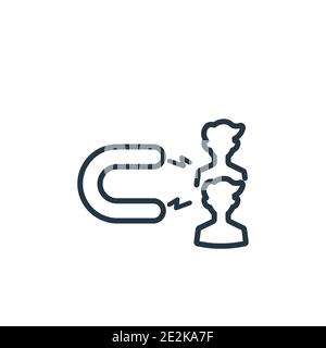Icône de vecteur de contour d'attraction utilisateur. Icône d'attraction utilisateur noire à ligne mince, illustration d'élément simple à vecteur plat du concept général modifiable isola Illustration de Vecteur