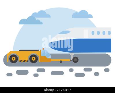 Collection de machines spéciales. Ensemble d'icônes vectorielles colorées du service de support au sol de l'aéroport isolées en blanc. Illustration de conception vectorielle Illustration de Vecteur