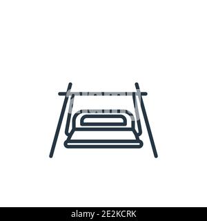 Icône de vecteur de contour d'oscillation de porche. Icône de balançoire de porche noir à ligne mince, vecteur plat illustration d'élément simple de meubles modifiables et de la conce de ménage Illustration de Vecteur