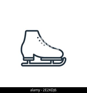 Icône de vecteur de skate sur glace. Icône de patin à glace noir à ligne mince, vecteur plat illustration d'élément simple du concept de hockey modifiable tracé isolé Illustration de Vecteur