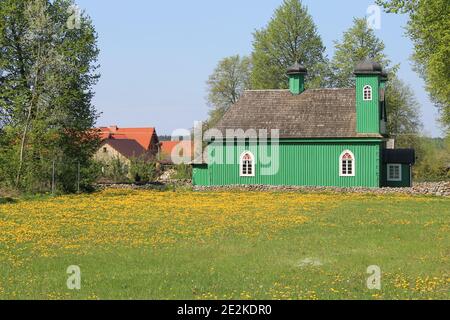 Mosquée en bois des Tatars musulmans de Lipka à Kruszyniany (Podlaskie Voivodeship, Pologne) Banque D'Images