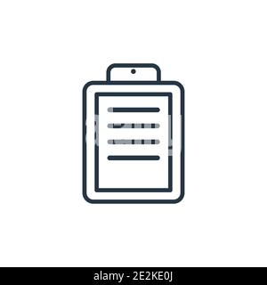 Icône de vecteur de contour du presse-papiers écrit. Icône de presse-papiers écrit en noir à ligne fine, illustration d'élément simple à vecteur plat du concept d'éducation modifiable Illustration de Vecteur