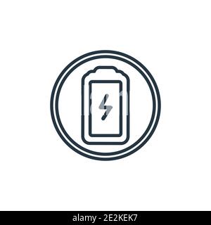 Icône vectorielle de chargement de la batterie. Icône de batterie de charge noire fine, illustration d'élément simple à vecteur plat de matériel électronique modifiable fi Illustration de Vecteur