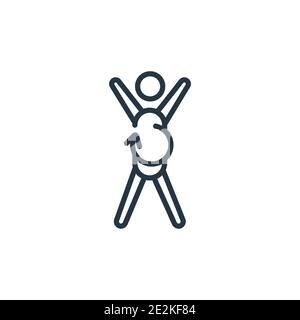 Icône de vecteur de contour humain actualisée. Icône humaine régénérée en ligne fine noire, vecteur plat illustration d'élément simple du concept de sentiments modifiable isol Illustration de Vecteur