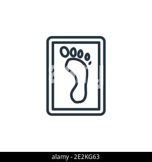 Icône de vecteur de contour de l'impression du pied. Icône de pied noir à trait fin, vecteur plat illustration d'élément simple à partir de l'historique modifiable concept contour isolé Illustration de Vecteur