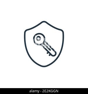 Icône de vecteur de contour clé. Icône de touche noire fine ligne, vecteur plat illustration d'élément simple du concept gdpr modifiable tracé isolé sur fond blanc Illustration de Vecteur