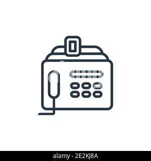 Icône de vecteur de contour du répondeur. Icône de répondeur noir à lignes fines, illustration d'éléments simples à vecteur plat provenant d'un périphérique électronique modifiable Illustration de Vecteur
