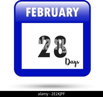 Icône Calendrier. Illustration vectorielle. 28 jours en février Illustration de Vecteur