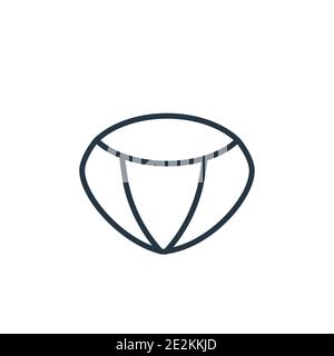 Icône de vecteur de contour de châtaignier. Icône de châtaigne noire fine, vecteur plat illustration d'élément simple de fruits modifiables concept isolé de trait sur W Illustration de Vecteur